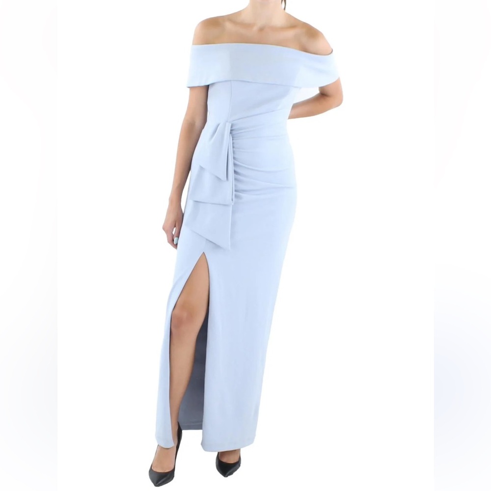 Xscape Light Blue Maxi Skirt